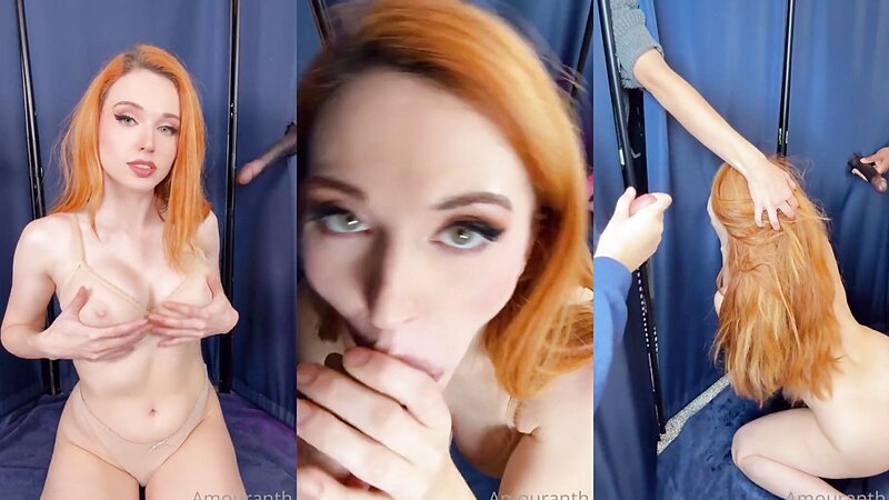 Amouranth Hot Blowjob and Fucking with Three Men