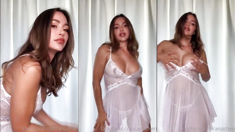 Ana Cheri Nude in White Lingerie Tease