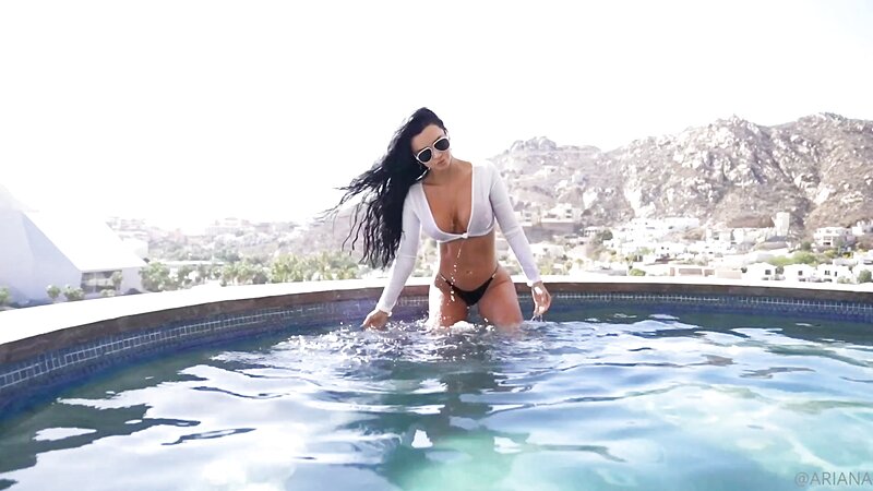 Ariana James Wet T-Shirt and Nude