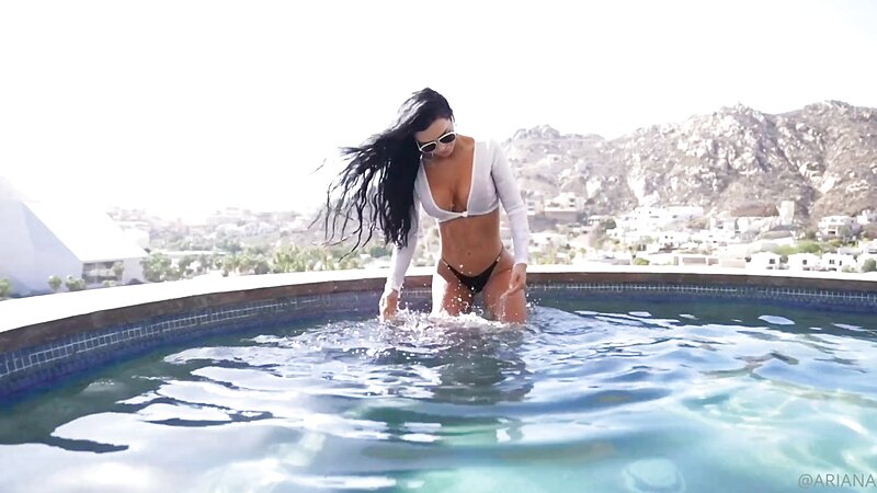 Ariana James Wet T-Shirt and Nude