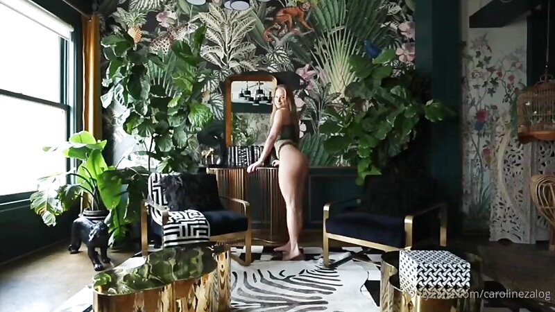 Caroline Zalog Green Lingerie Try On for St Patrick’s Day