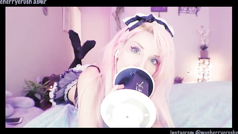 Cherrycrush Whispering and Licking Ears in ASMR