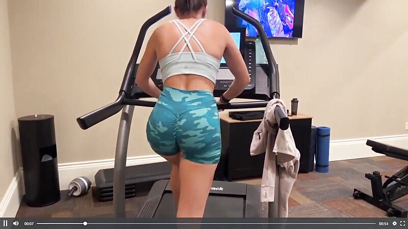 Christina Khalil Hot Ass Tease on Treadmill