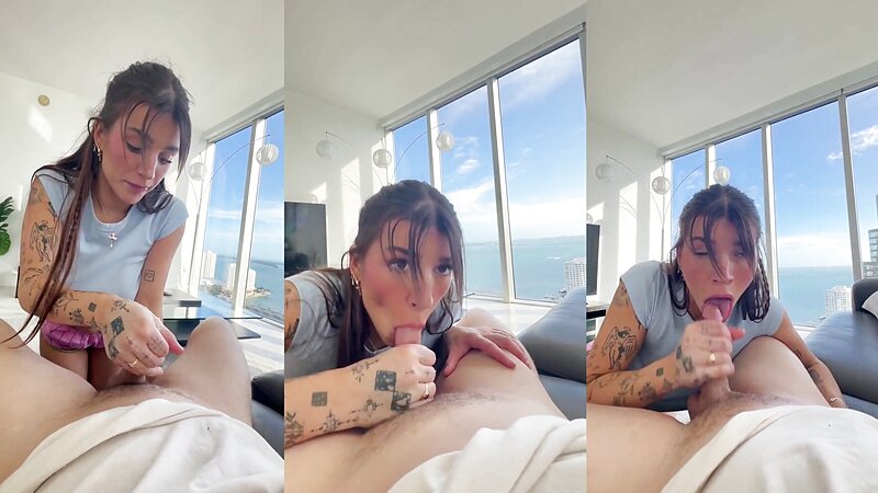 Ari Kytsya Sloppy Blowjob and Cum in Mouth