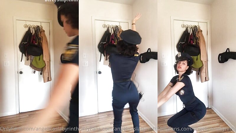 AngelicaSlabyrinth Sexy Police Officer Stripteasing