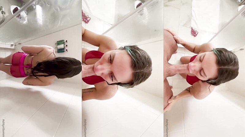 Ashtyn Sommer Shower Blowjob and Sucking
