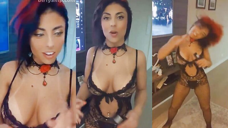 Ana Lopes Dancing in Lewd Black Lingerie