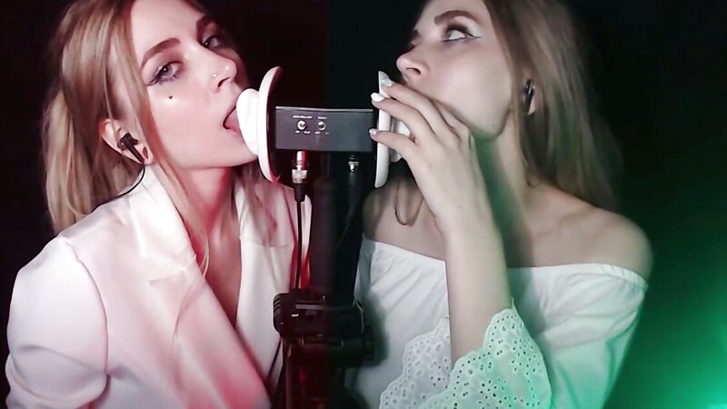 ASMR Kotya Twin Ear Licking ASMR session