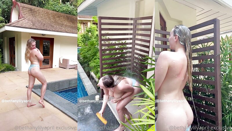 Bethany Lily Naked Outdoor Showering