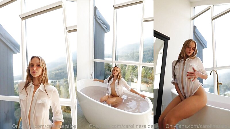 Caroline Zalog Wet Bathtub Tease