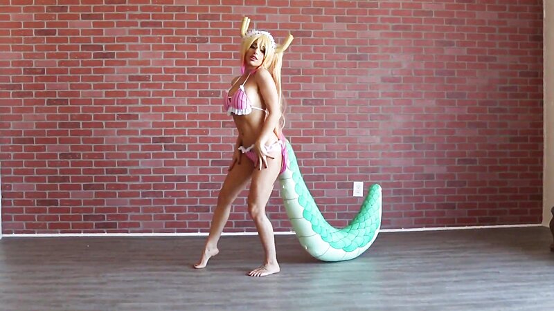 Liz Katz Sexy Tohru Cosplay Stripteasing