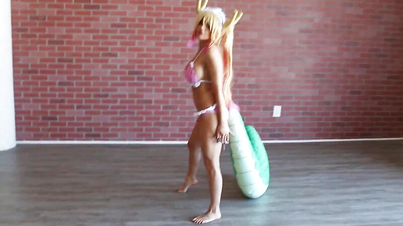 Liz Katz Sexy Tohru Cosplay Stripteasing