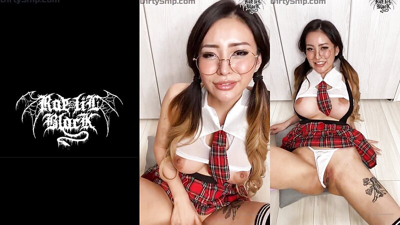 Rae Lil Black Naughty Schoolgirl Masturbating