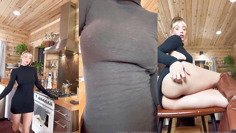 Sara Underwood Black Dress Pussy Teasing