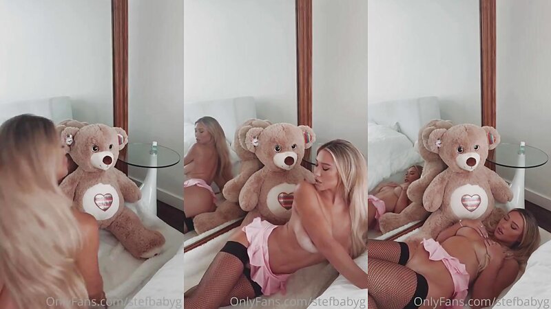 Stefanie Knight Sexy Lingerie Masturbating with Teddy Bear