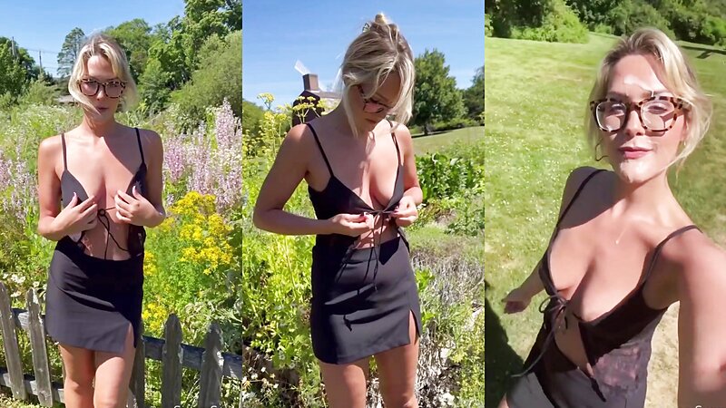 Savvy Suxx Cumming in Public Garden