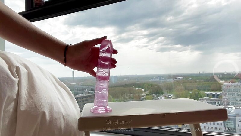 CuteGeekie Naked Riding a Dildo