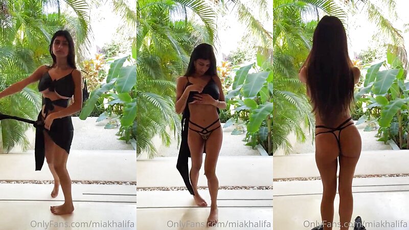 Mia Khalifa Sexy Upskirt Stripteasing