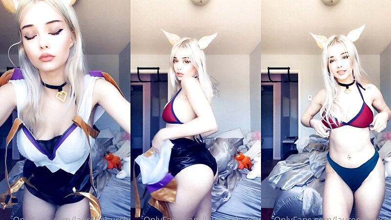 Lauren Burch Sexy Cosplay Stripteasing