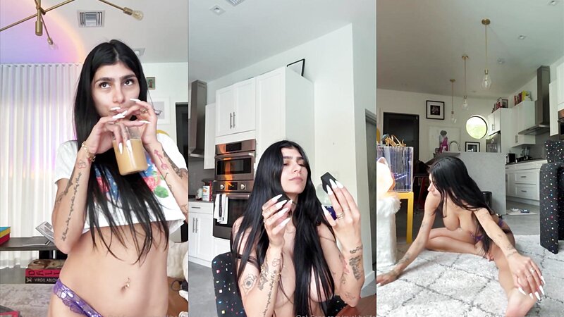 Mia Khalifa Topless Yoga