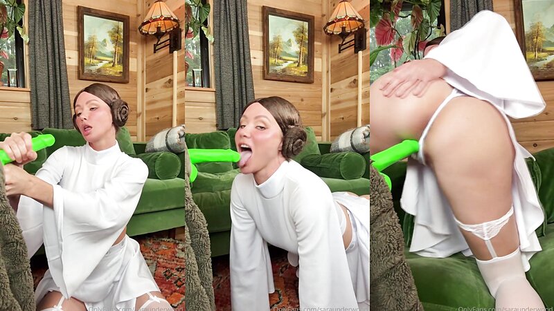 Sara Underwood Princess Leia Dildo Tease