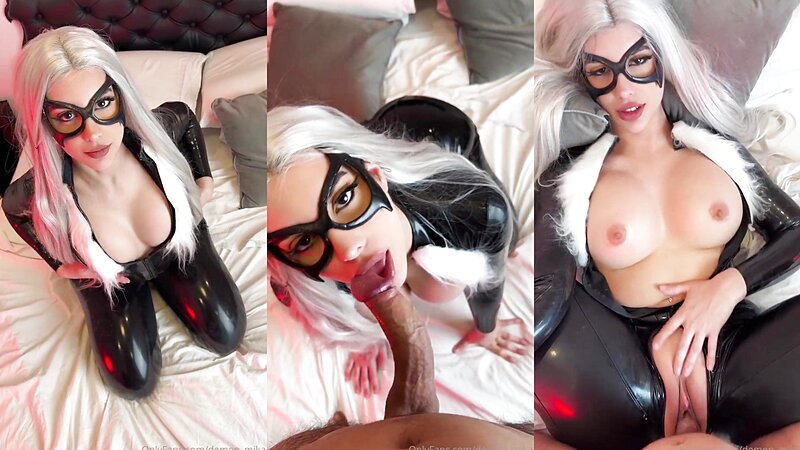 Demon Mika Black Cat Halloween Sextape