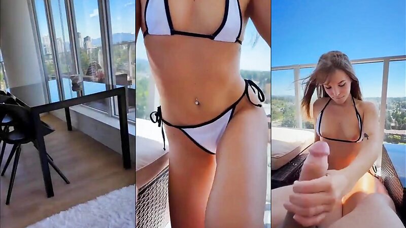 Megane Lopez Outdoor Balcony Sex with Facial