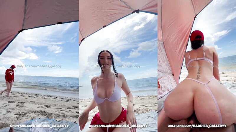 Auhneesh Nicole Riding a BBC at the Beach