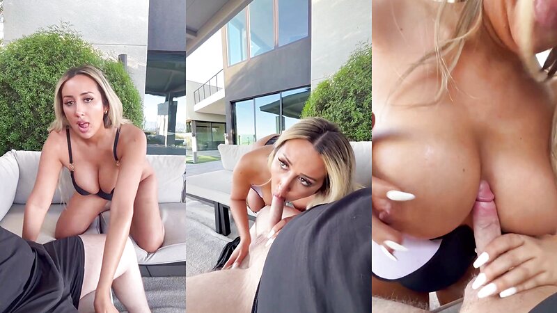 Lexis Wilson Outdoor Sloppy Blowjob