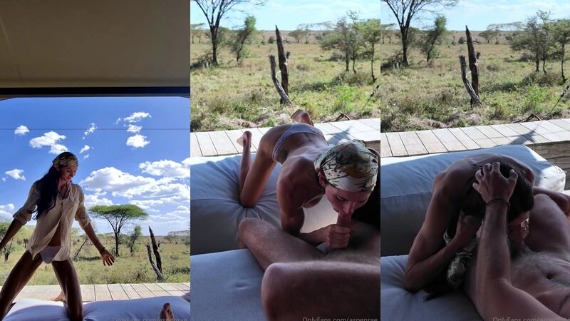 Aspen Rae Giving Blowjob in Tanzania