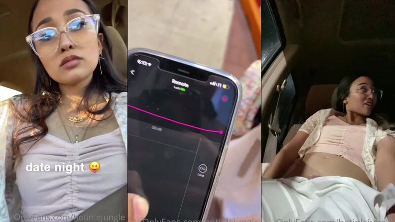 Hotinlejungle Glasses Remote Vibrator Fingering in Public