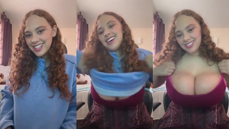 Monicapr0469 Brunette Curly Hair Big Tits Teasing and Boob Massage