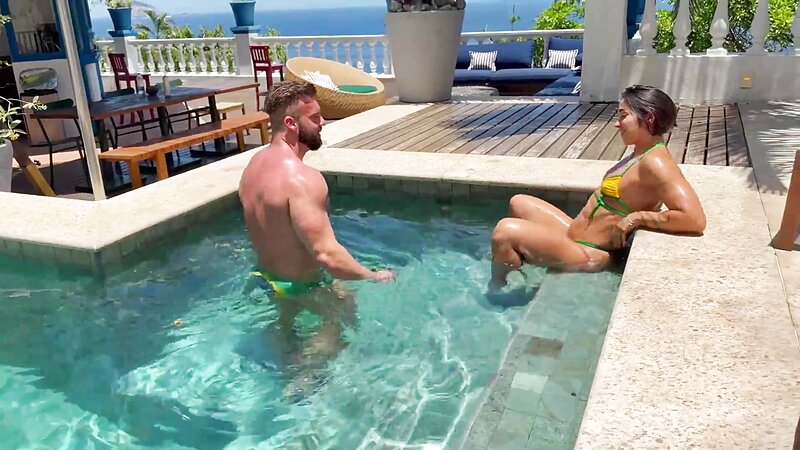 Musa Amirafit Tattooed Small Tits Latina BWC Deepthroat Cum with Doggy Style, Cowgirl, Missionary & 69 in Poolside