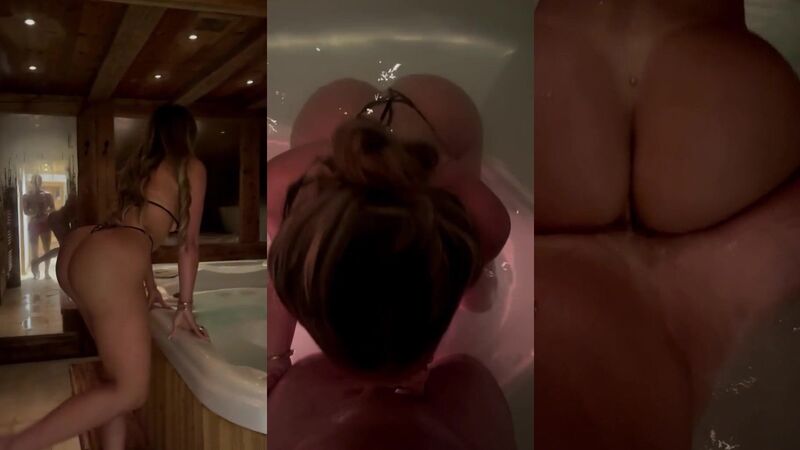Ester Ana Latina Brunette Big Tits and Big Sexy Ass Sucks Dick in Bathtub