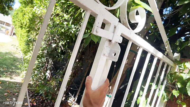 Hailey Rose Step Sister Brunette with Pigtails, Nose and Navel Piercings, Big Tits Pounded Hard in Backyard