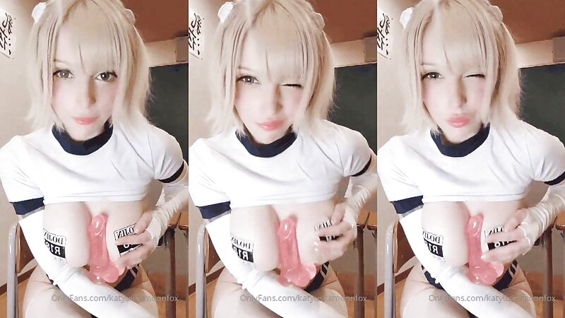 Katyuska Moonfox Cosplay Big Tits Dildo Tease