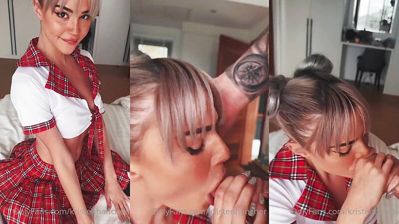 Kristen Hancher School Girl Giving a Blowjob