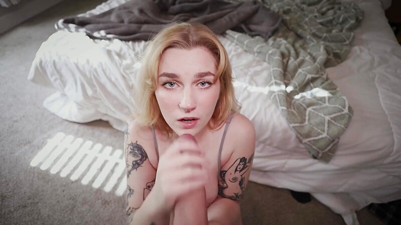 Jaybbgirl Big Ass Blonde Tattooed Nose & Nipple Pierced Blowjob, Fingering and Dildo Riding Fuck in Bedroom (POV)