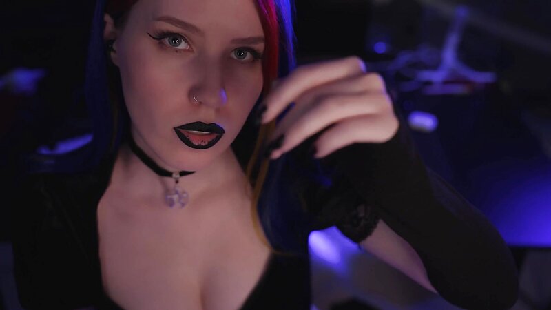 Goth Girl ASMR Spit Painting and Kissing