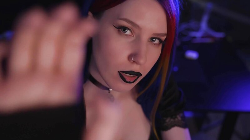 Goth Girl ASMR Spit Painting and Kissing