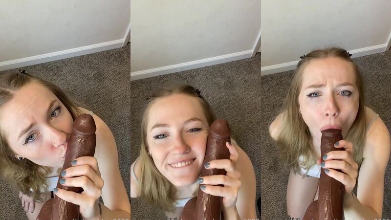 Babycakkes2000 On Her Knees Slurping A Dildo