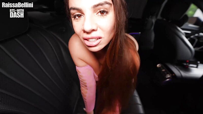 Raissabellini Milf Big Tits Cowgirl and Blowjob POV in Car with BBC