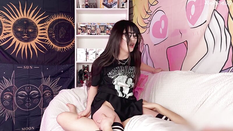 Amatemure Goth Teen Japanese First Rough Creampie Fuck Reward POV