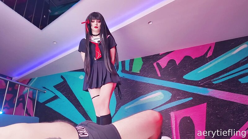 Aery Tiefling Chisa Cosplay POV Footjob