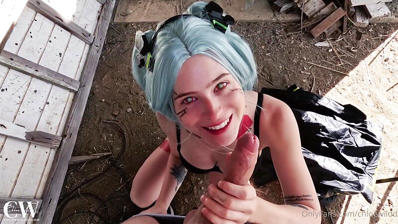 Chloe Wildd Cyberpunk Edgerunners Seduction Blowjob and Hard Fucking Outdoors