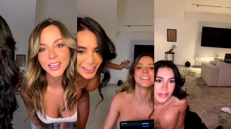 Maria Alejandra Quintero and Friend Latina Teasing Live Stream Challenge