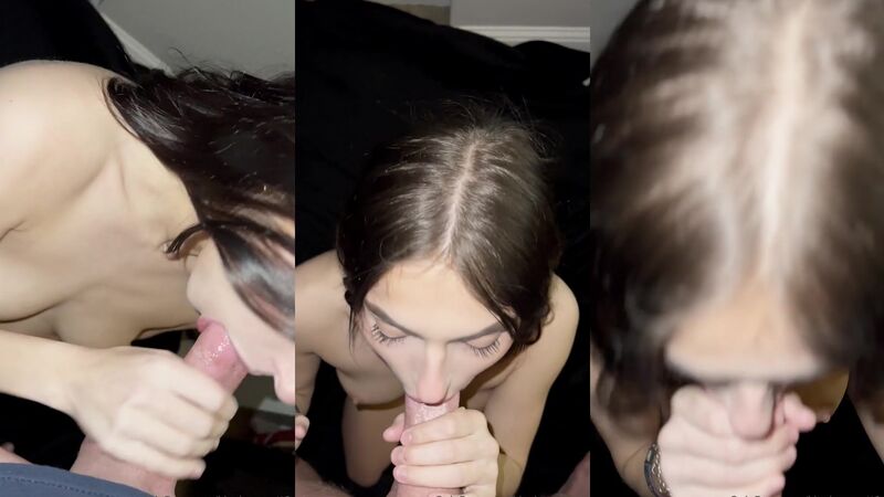 Kinsley Wyatt Petite Blowjob and Deepthroat on Big Cock