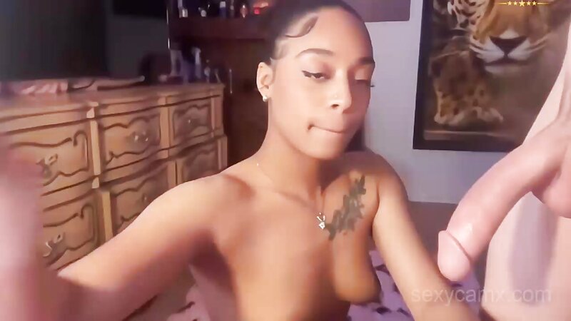 Cam Ebony Teen Facial After Hard Pounding with White Cock