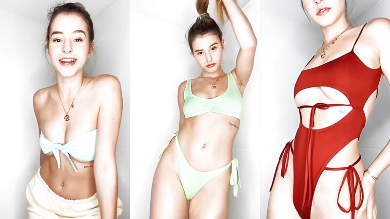 Lea Elui Naked Bikini Try On