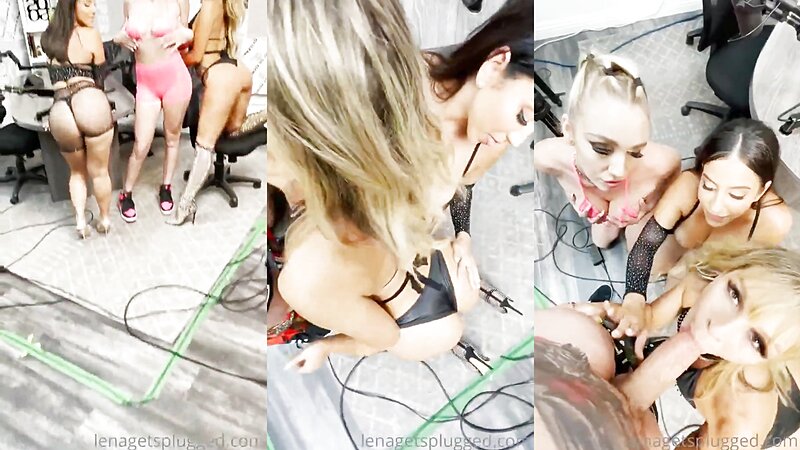 Lena The Plug Naked Foursome Blowjob and Fucking